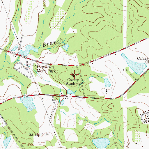 Topographic Map of Bulloch Academy, GA