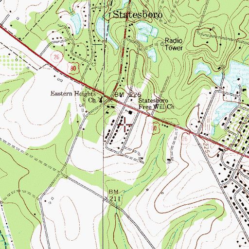Topographic Map of Colonial Heights, GA