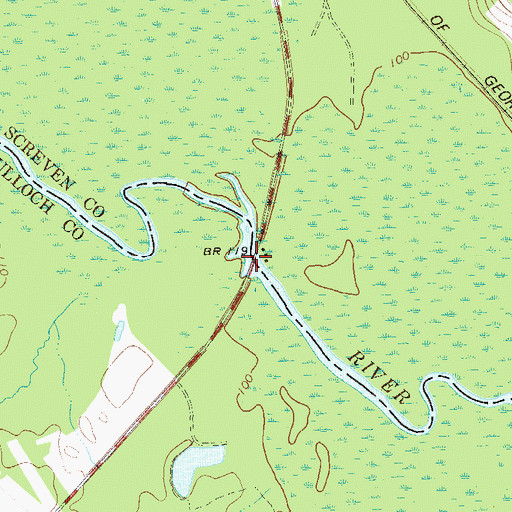 Topographic Map of E S Lane Bridge, GA