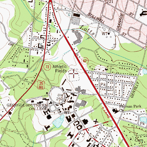 Topographic Map of J I Clements Stadium, GA