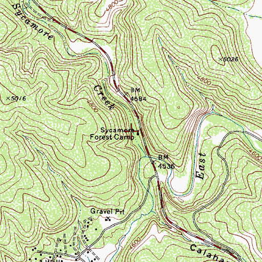 Topographic Map of Sycamore Forest Camp, AZ