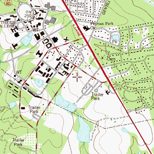 Topographic Map of Greenbriar, GA