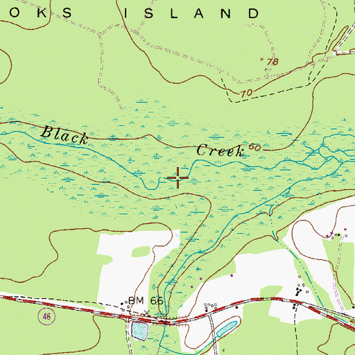 Topographic Map of Groover Ford, GA