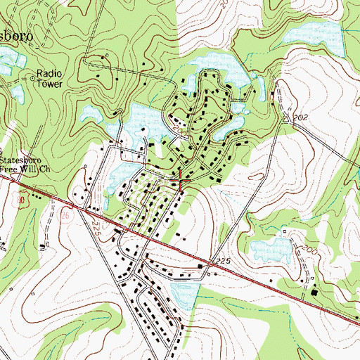 Topographic Map of Grove Lakes, GA