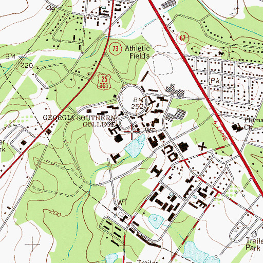 Topographic Map of Henderson Library, GA