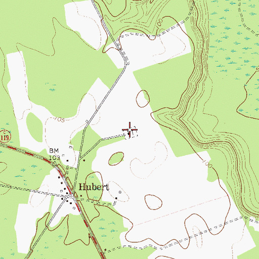 Topographic Map of Hubert Methodist Church, GA