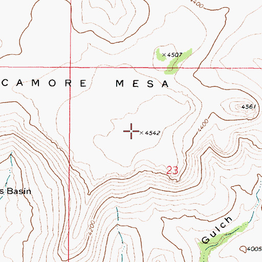 Topographic Map of Sycamore Mesa, AZ