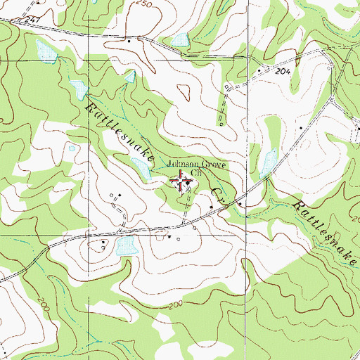 Topographic Map of Johnson Grove Cemetery, GA