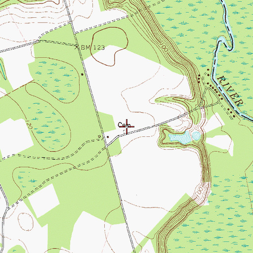 Topographic Map of Knight Cemetery, GA