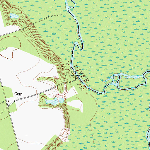 Topographic Map of Lane Landing, GA