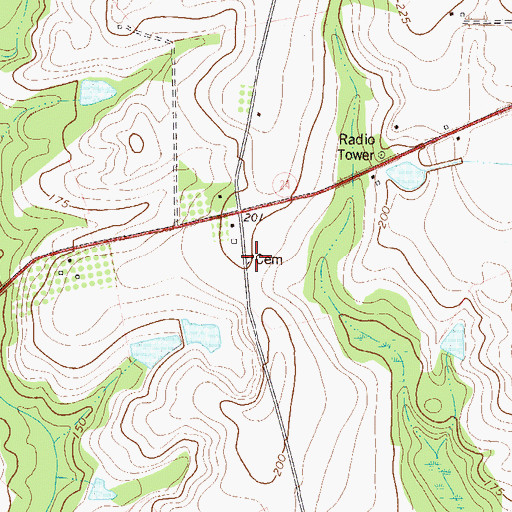 Topographic Map of Lee Cemetery, GA