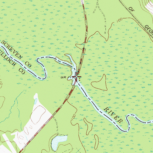 Topographic Map of Lone Bridge, GA
