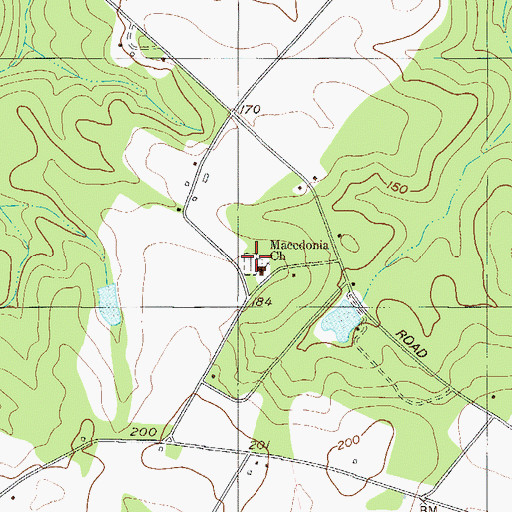 Topographic Map of Macedonia Cemetery, GA