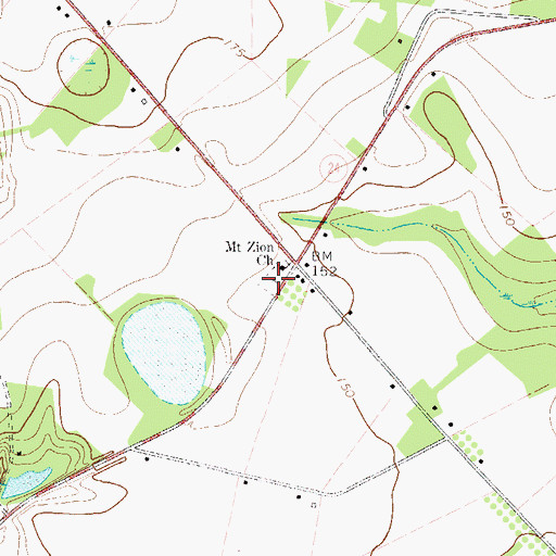 Topographic Map of Mount Zion Cemetery, GA