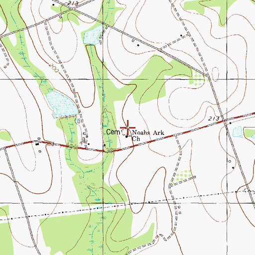 Topographic Map of Noahs Ark Cemetery, GA