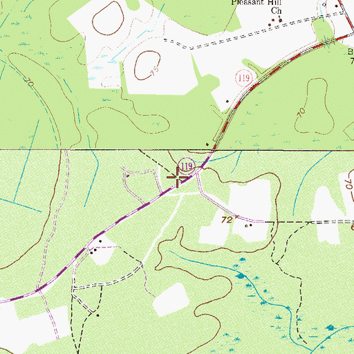 Topographic Map of Onley School (historical), GA