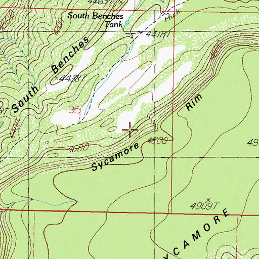 Topographic Map of Sycamore Rim, AZ