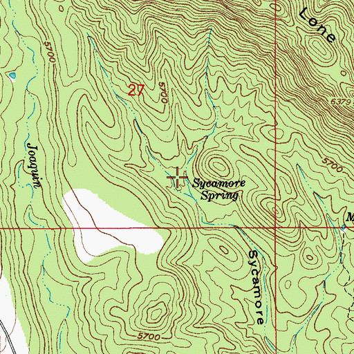 Topographic Map of Sycamore Spring, AZ