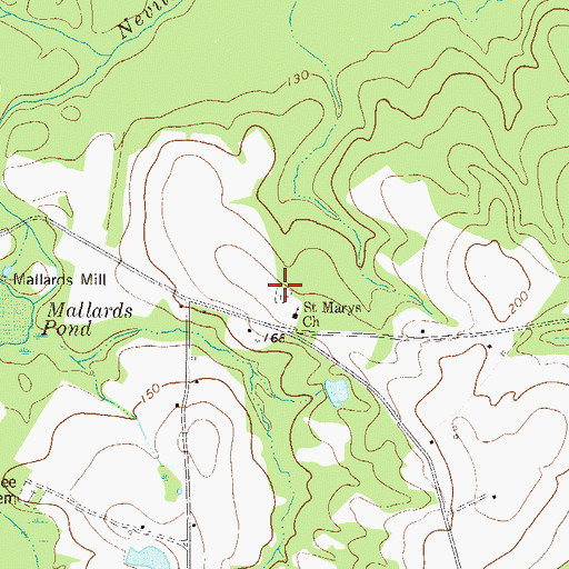 Topographic Map of Saint Marys Cemetery, GA