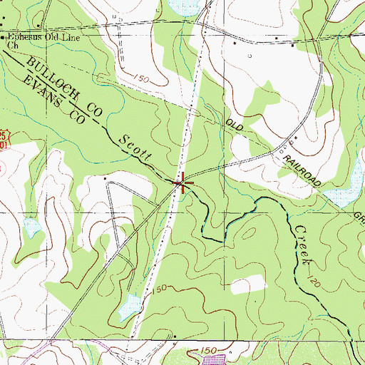 Topographic Map of Scott Creek Bridge, GA