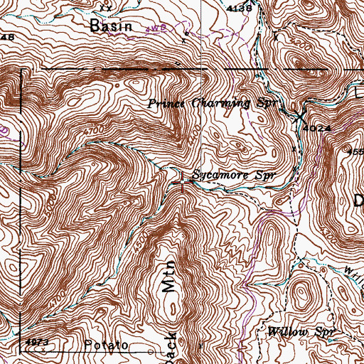 Topographic Map of Sycamore Spring, AZ