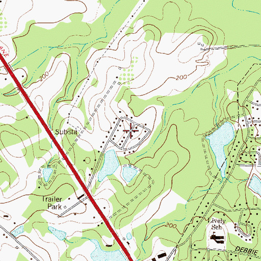 Topographic Map of Westchester, GA