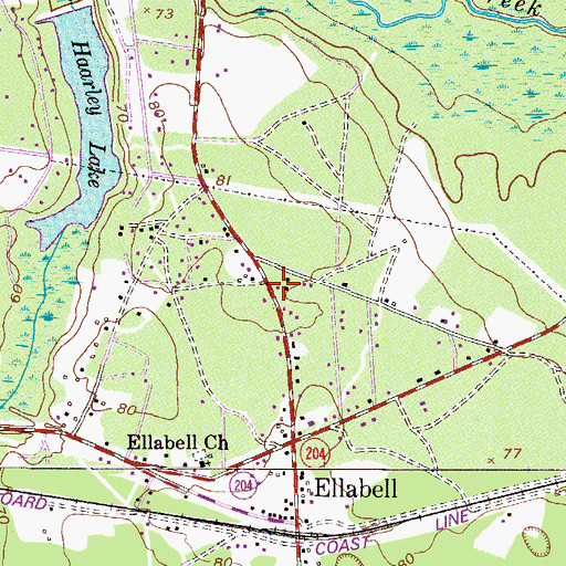 Topographic Map of Anderson Temple, GA