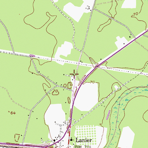 Topographic Map of Athens Church, GA