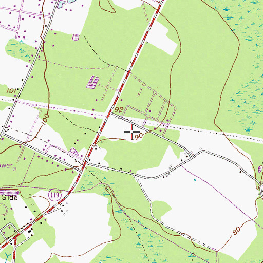 Topographic Map of Bryan County Middle School, GA