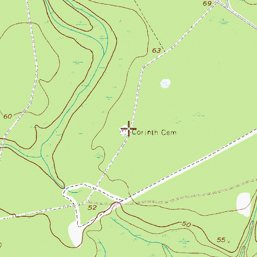 Topographic Map of Corinth Church (historical), GA