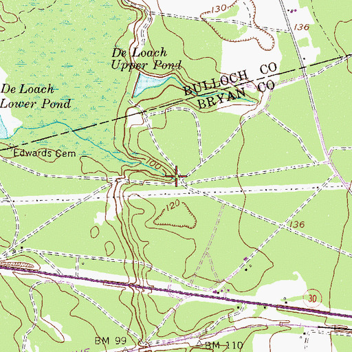 Topographic Map of Magnolia Spring, GA