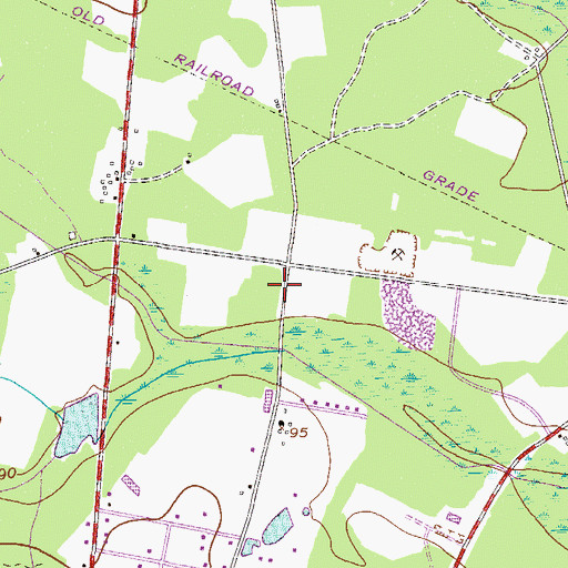 Topographic Map of Stevens Grove School (historical), GA