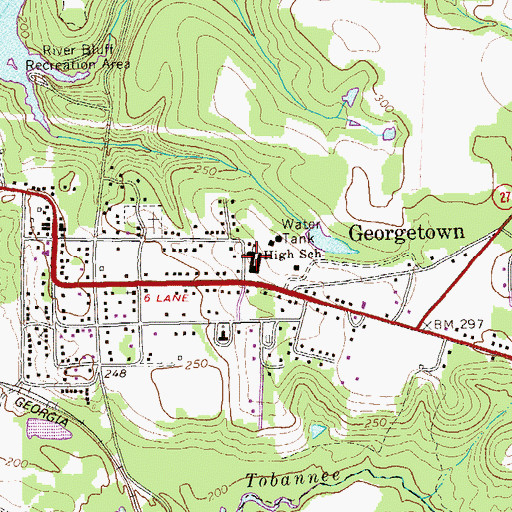 Topographic Map of Quitman County Elementary School, GA