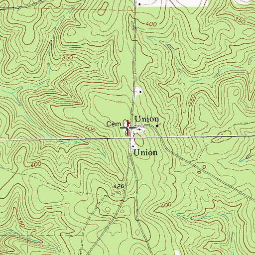 Topographic Map of Union Church, GA