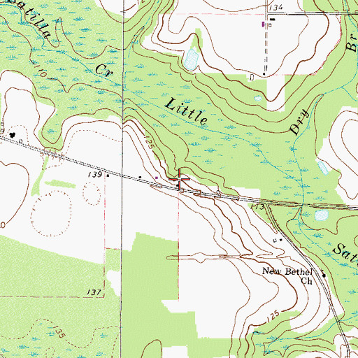 Topographic Map of Bethel School (historical), GA