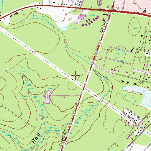 Topographic Map of Bill Morris Recreation Park, GA
