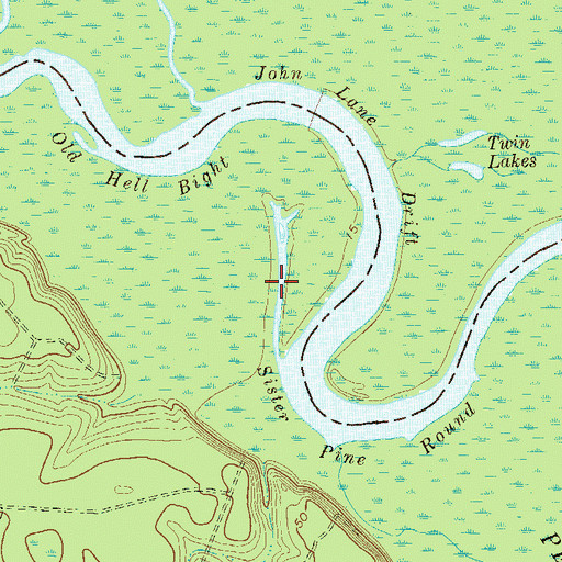 Topographic Map of Cogdens Lake, GA