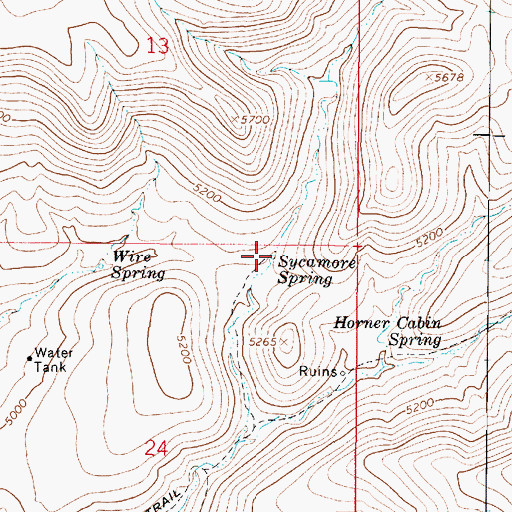 Topographic Map of Sycamore Spring, AZ