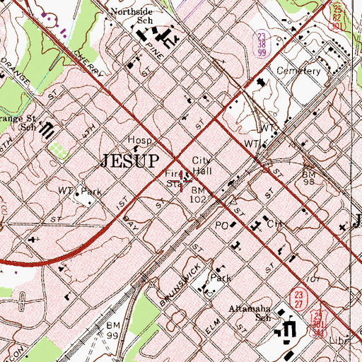 Topographic Map of First Missionary Baptist Church (historical), GA