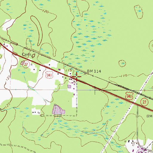 Topographic Map of Drawdy, GA