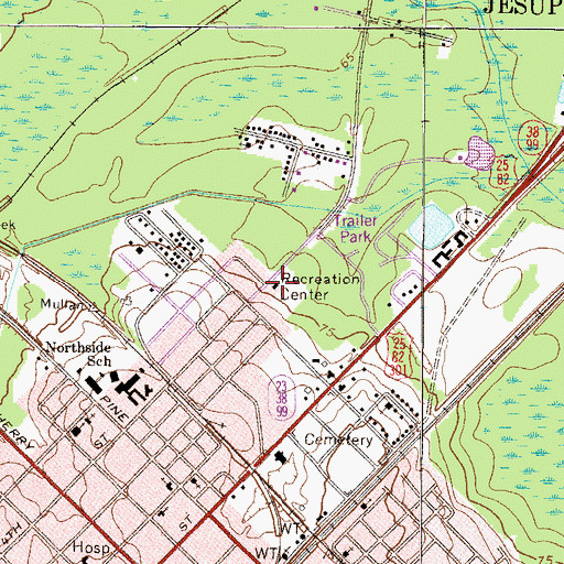 Topographic Map of Hal Richardson Recreation Center, GA