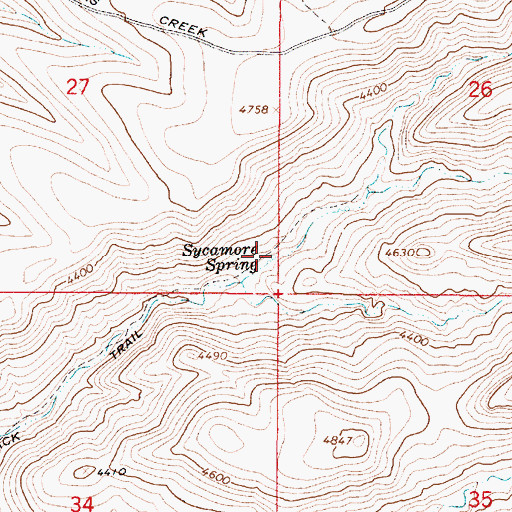 Topographic Map of Sycamore Spring, AZ