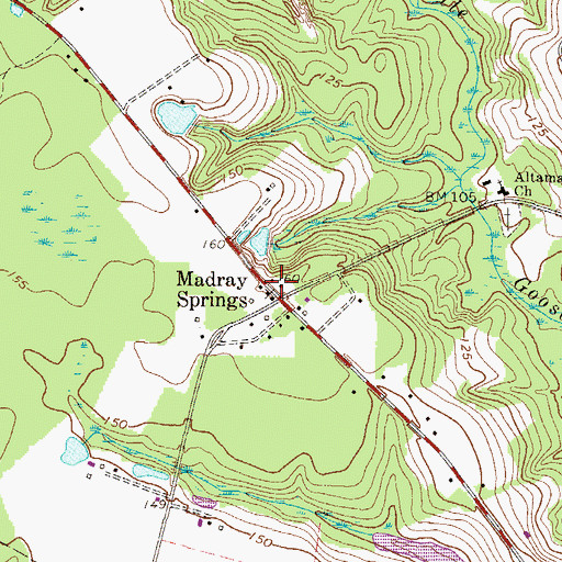 Topographic Map of Madray Spring School (historical), GA