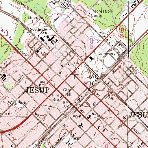 Topographic Map of Mount Carmel Methodist Church (historical), GA