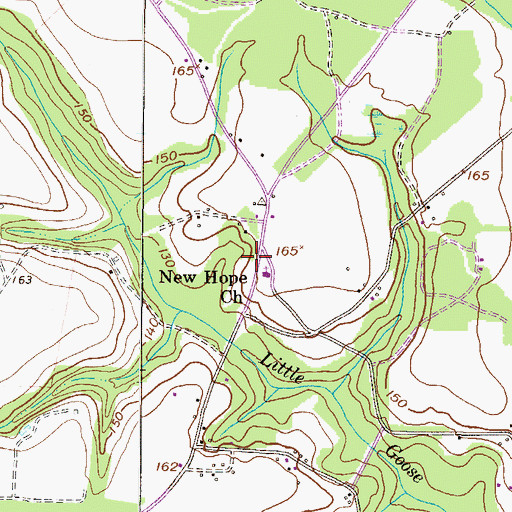 Topographic Map of New Hope School (historical), GA