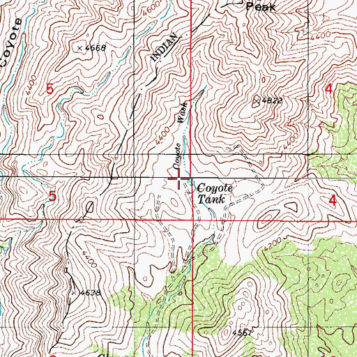 Topographic Map of Coyote Tank, AZ