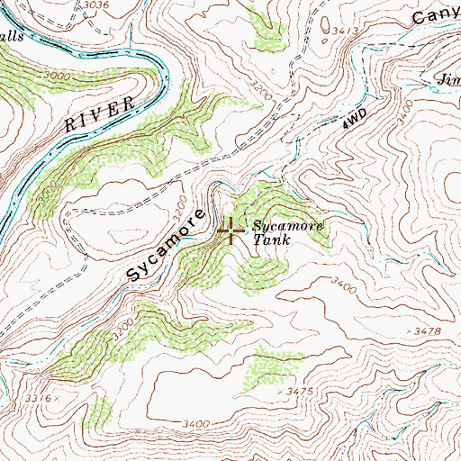 Topographic Map of Sycamore Tank, AZ