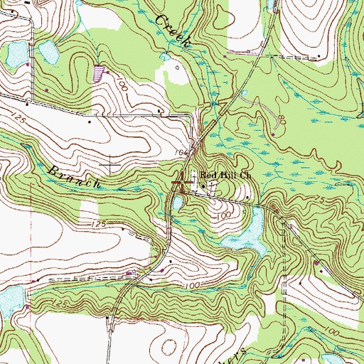 Topographic Map of Red Hill School (historical), GA