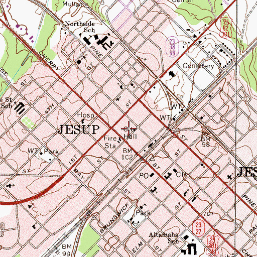 Topographic Map of Ritch-Leaphart Hospital (historical), GA