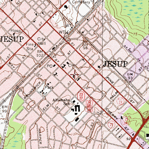 Topographic Map of Saint Pauls Episcopal Church, GA